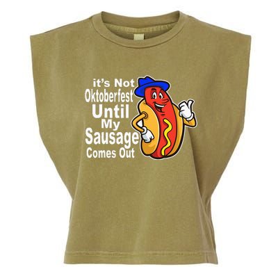 Sausage Meme Oktoberfest Costume Funny Joke Bavarian German Garment-Dyed Women's Muscle Tee