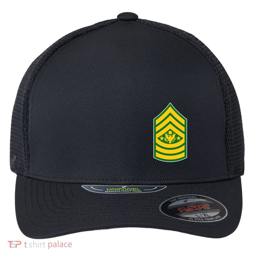 Sergeant Major Of The Army Military Badge Flexfit Unipanel Trucker Cap