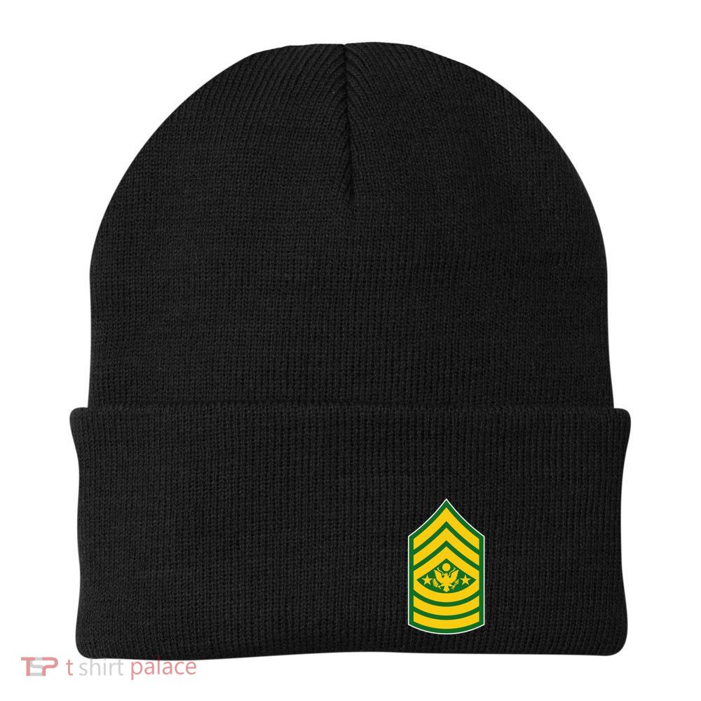 Sergeant Major Of The Army Military Badge Knit Cap Winter Beanie