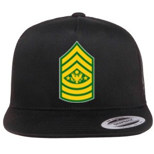 Sergeant Major Of The Army Military Badge Flat Bill Trucker Hat