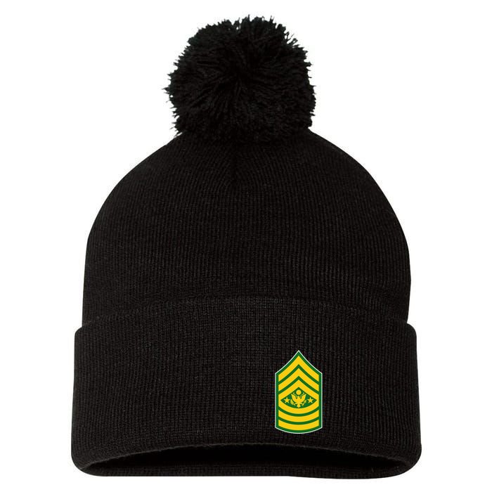 Sergeant Major Of The Army Military Badge Pom Pom 12in Knit Beanie