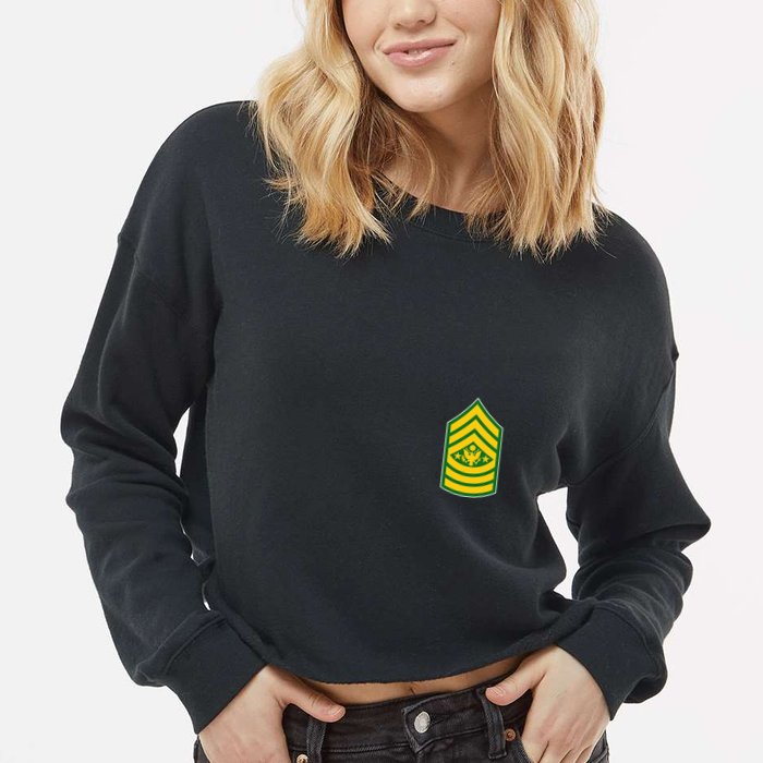 Sergeant Major Of The Army Military Badge Cropped Pullover Crew
