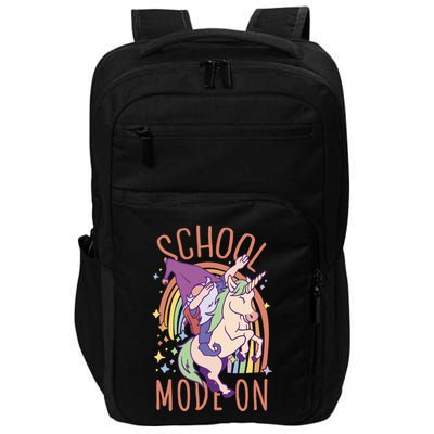 School Mode On Gnome Unicorn Rainbow Dab Impact Tech Backpack