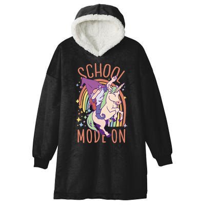 School Mode On Gnome Unicorn Rainbow Dab Hooded Wearable Blanket