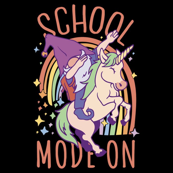 School Mode On Gnome Unicorn Rainbow Dab Bag