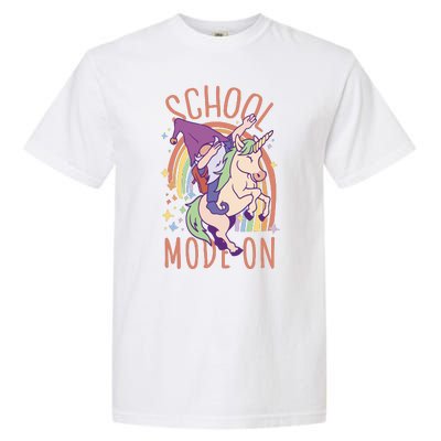 School Mode On Gnome Unicorn Rainbow Dab Garment-Dyed Heavyweight T-Shirt