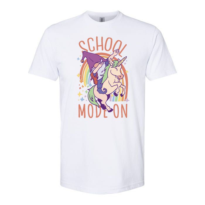 School Mode On Gnome Unicorn Rainbow Dab Softstyle CVC T-Shirt