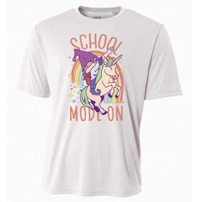 School Mode On Gnome Unicorn Rainbow Dab Cooling Performance Crew T-Shirt