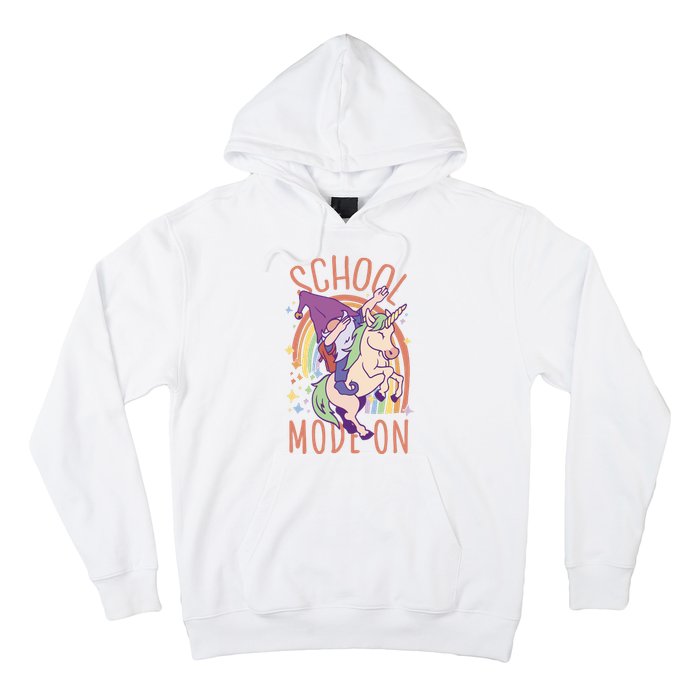 School Mode On Gnome Unicorn Rainbow Dab Hoodie