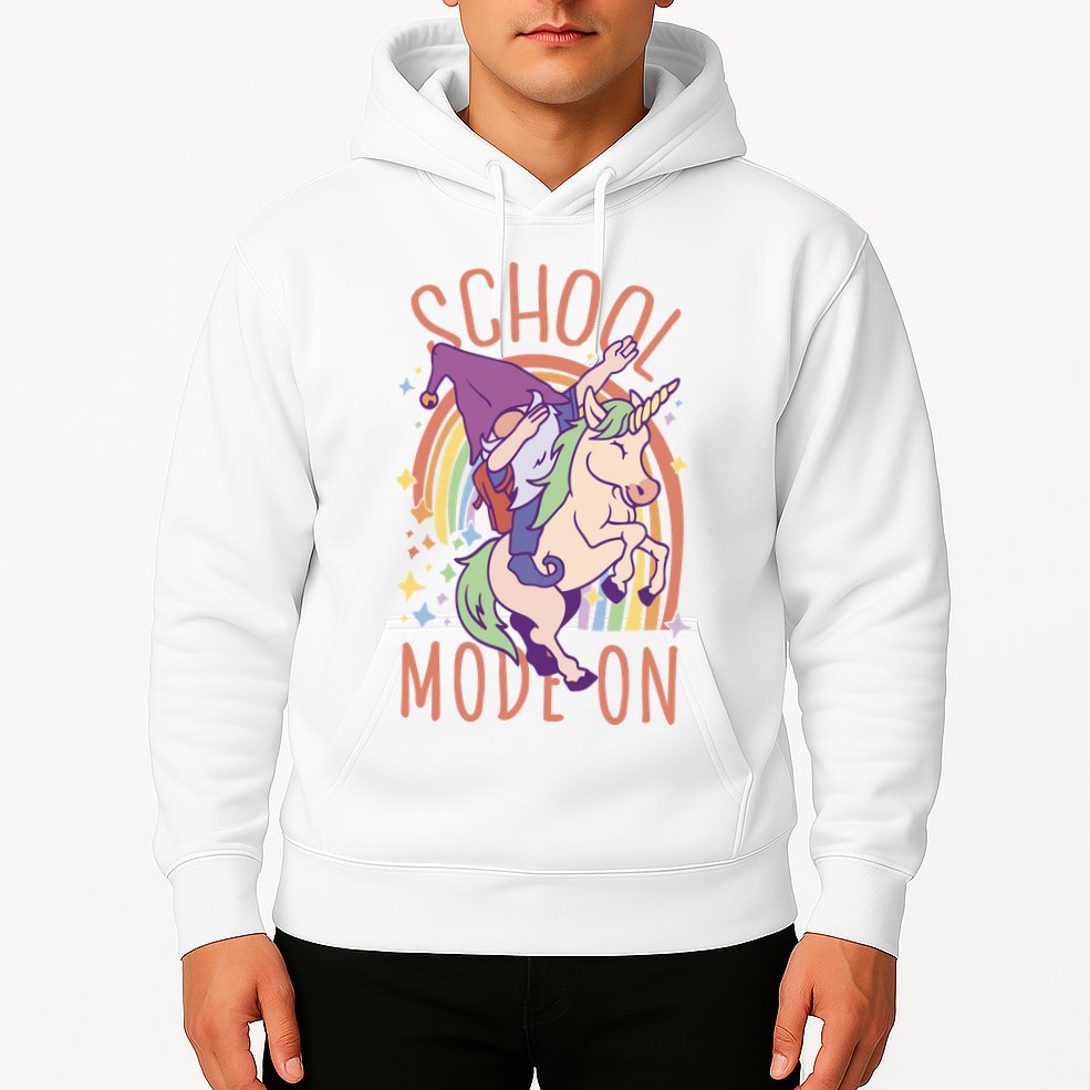 School Mode On Gnome Unicorn Rainbow Dab Hoodie