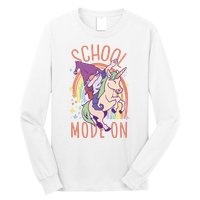 School Mode On Gnome Unicorn Rainbow Dab Long Sleeve Shirt