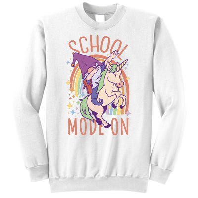 School Mode On Gnome Unicorn Rainbow Dab Sweatshirt