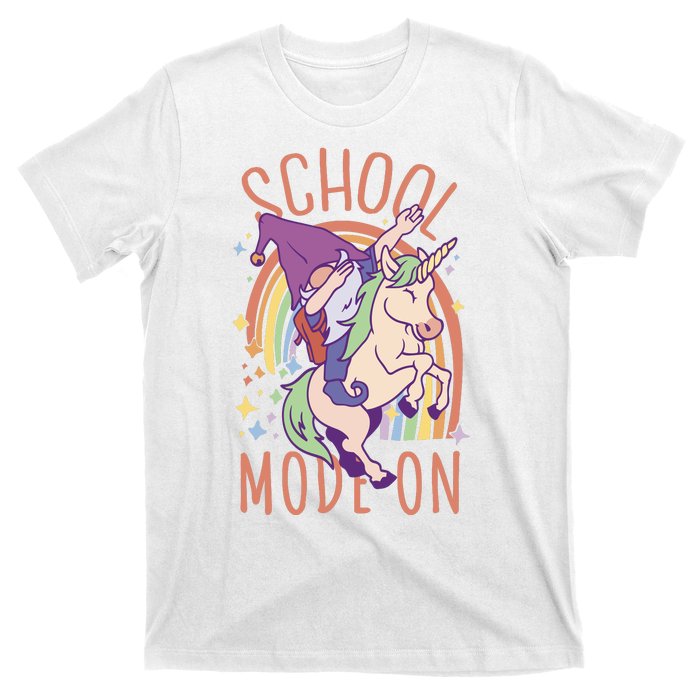 School Mode On Gnome Unicorn Rainbow Dab T-Shirt