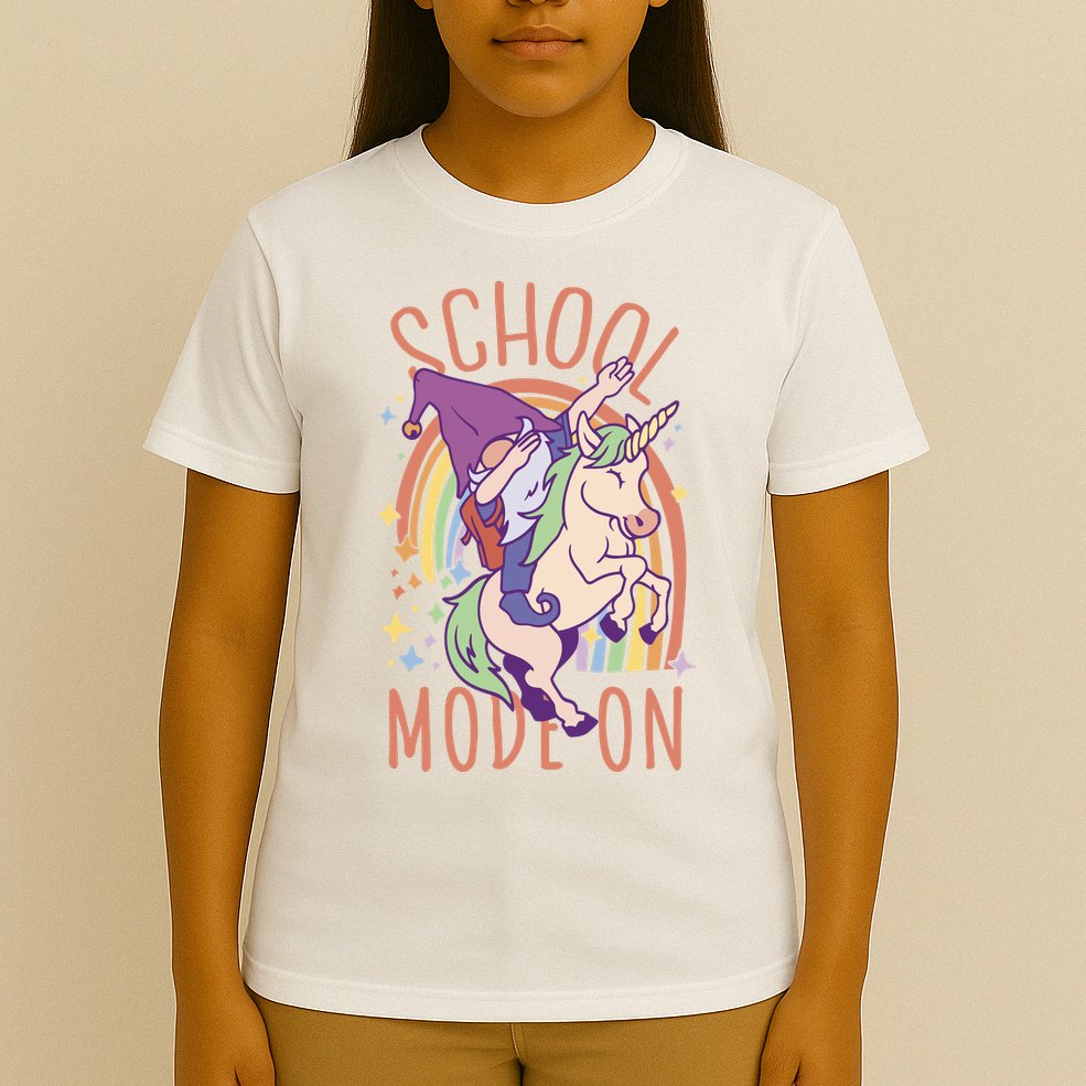 School Mode On Gnome Unicorn Rainbow Dab T-Shirt