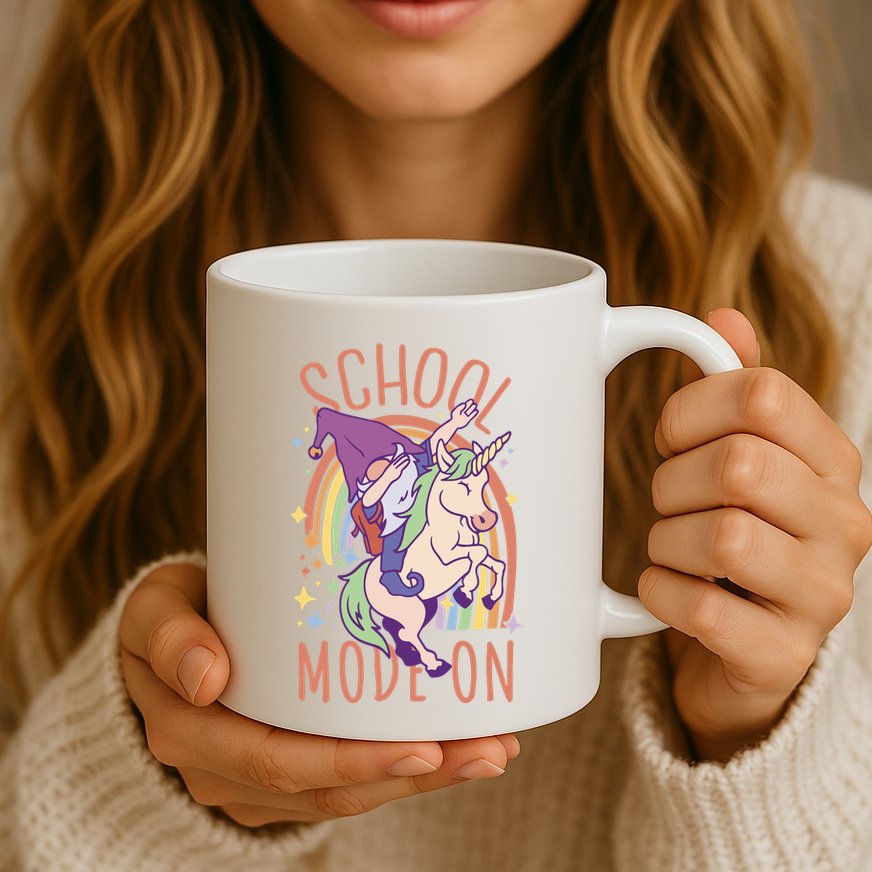 School Mode On Gnome Unicorn Rainbow Dab Mug