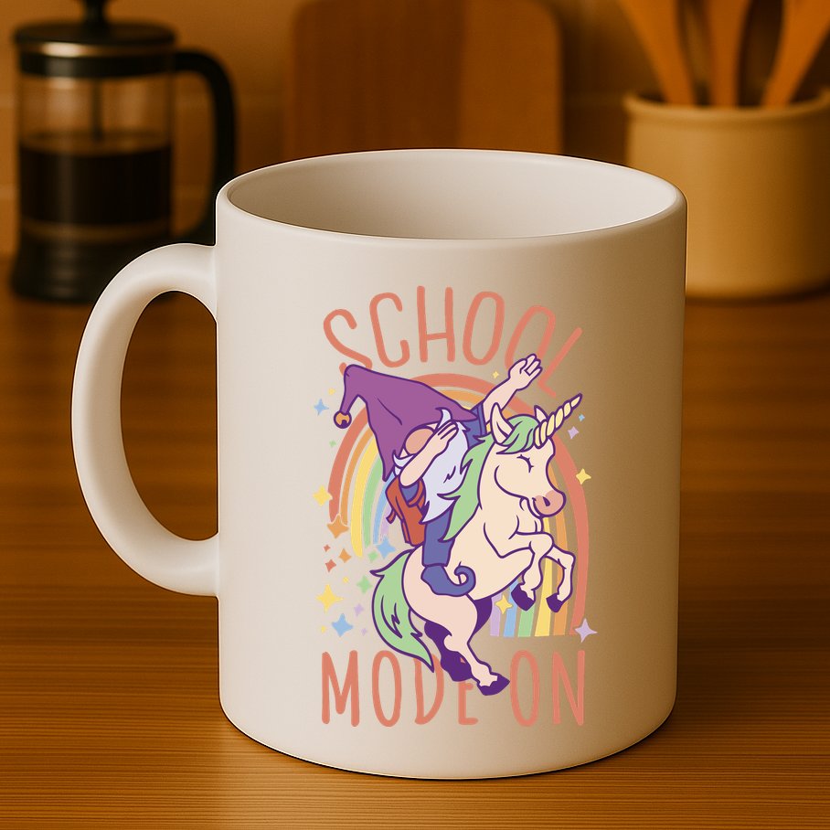 School Mode On Gnome Unicorn Rainbow Dab Mug