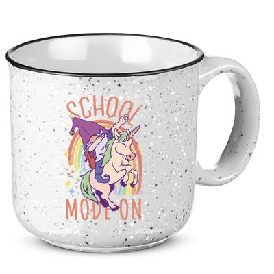 School Mode On Gnome Unicorn Rainbow Dab 15oz Campfire Ceramic Mug