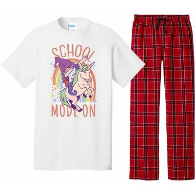 School Mode On Gnome Unicorn Rainbow Dab Pajama Set