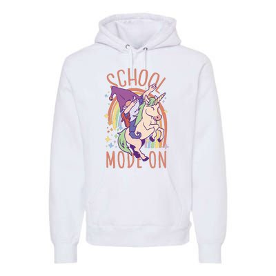 School Mode On Gnome Unicorn Rainbow Dab Premium Hoodie