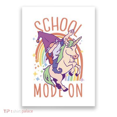 School Mode On Gnome Unicorn Rainbow Dab Poster