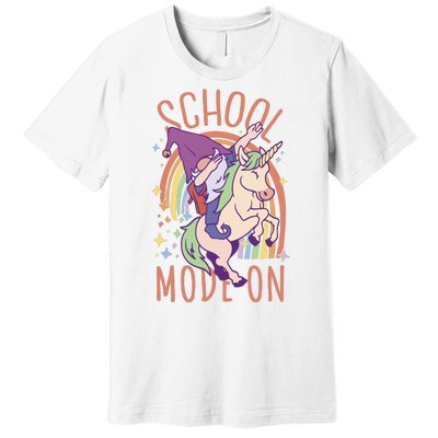 School Mode On Gnome Unicorn Rainbow Dab Premium T-Shirt