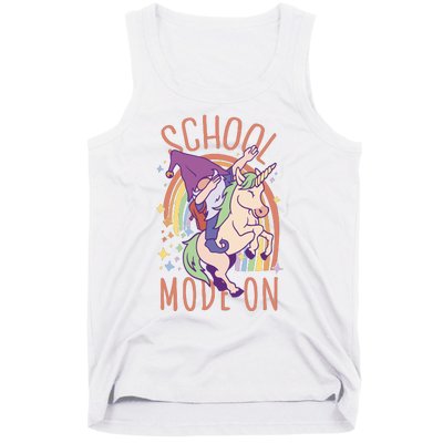 School Mode On Gnome Unicorn Rainbow Dab Tank Top