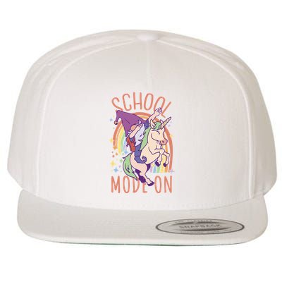 School Mode On Gnome Unicorn Rainbow Dab Wool Snapback Cap