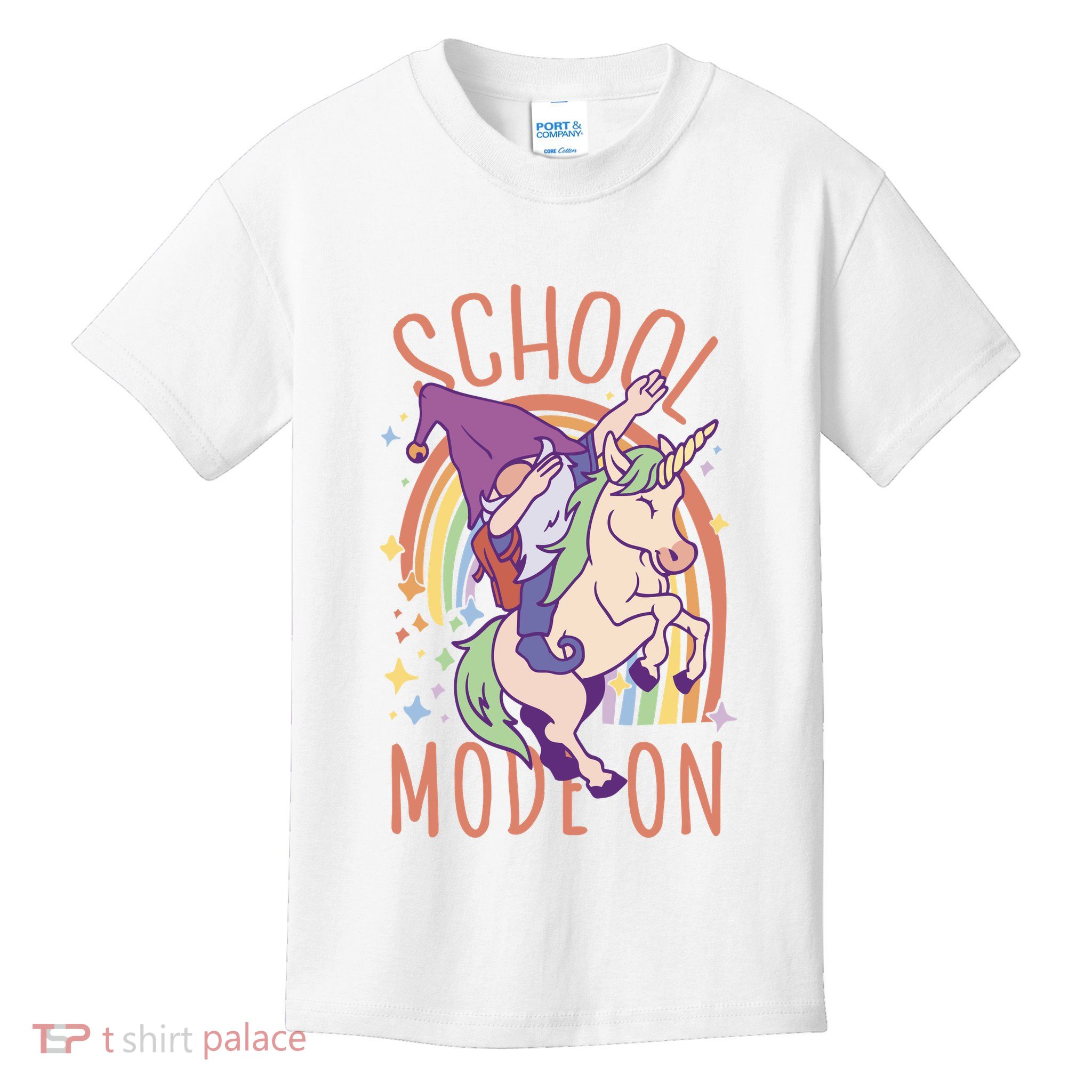 School Mode On Gnome Unicorn Rainbow Dab Kids T-Shirt
