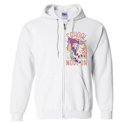 School Mode On Gnome Unicorn Rainbow Dab Full Zip Hoodie