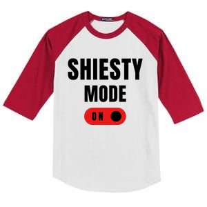 Shiesty Mode On Funny Kids Colorblock Raglan Jersey