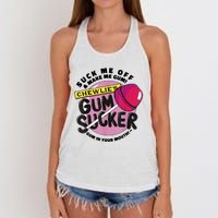 Suck Me Off And Make Me Gum Chewlie’s Gum Sucker Women's Knotted Racerback Tank