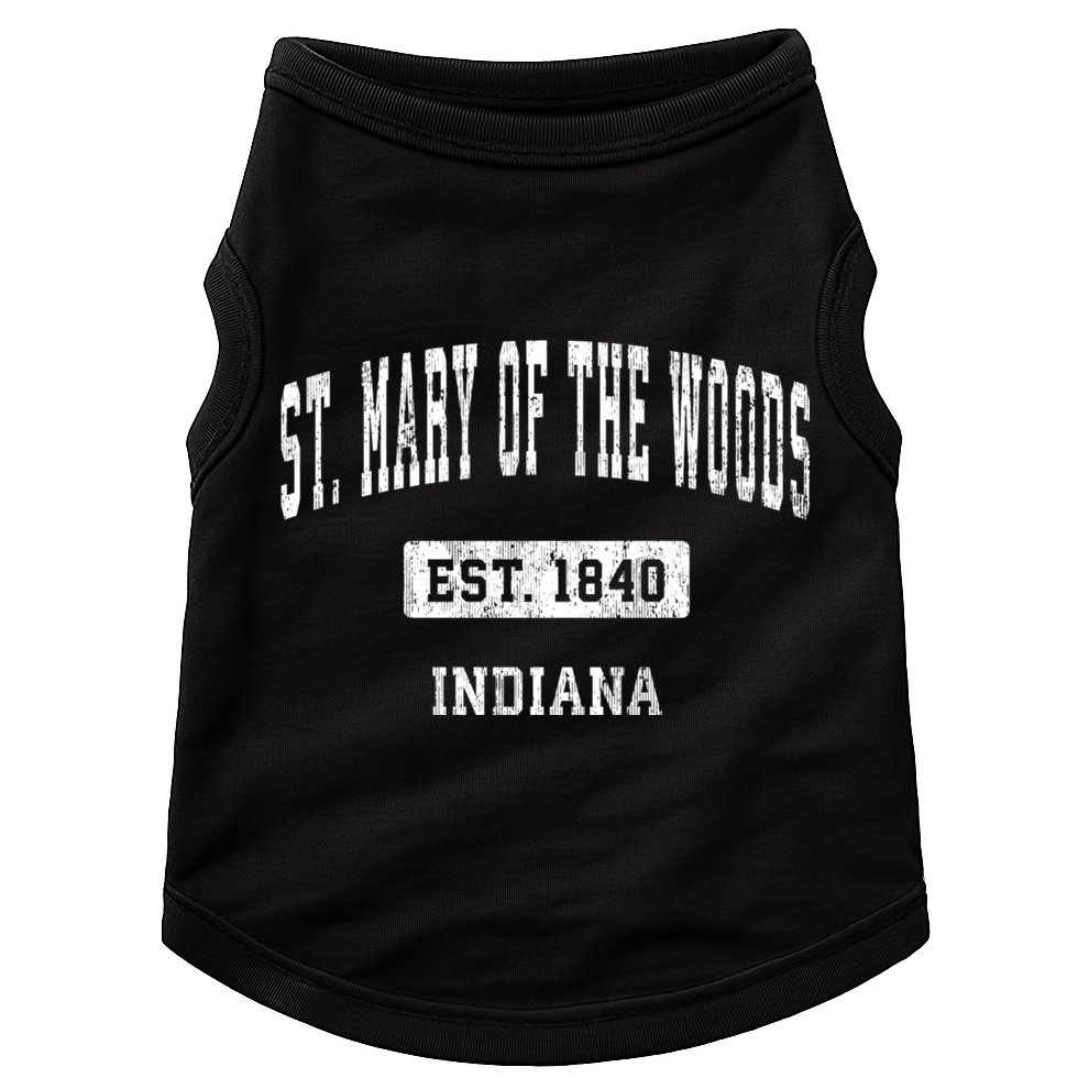St. Mary Of The Woods Indiana In Vintage Sports Established Doggie Tank