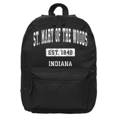 St. Mary Of The Woods Indiana In Vintage Sports Established 16 in Basic Backpack