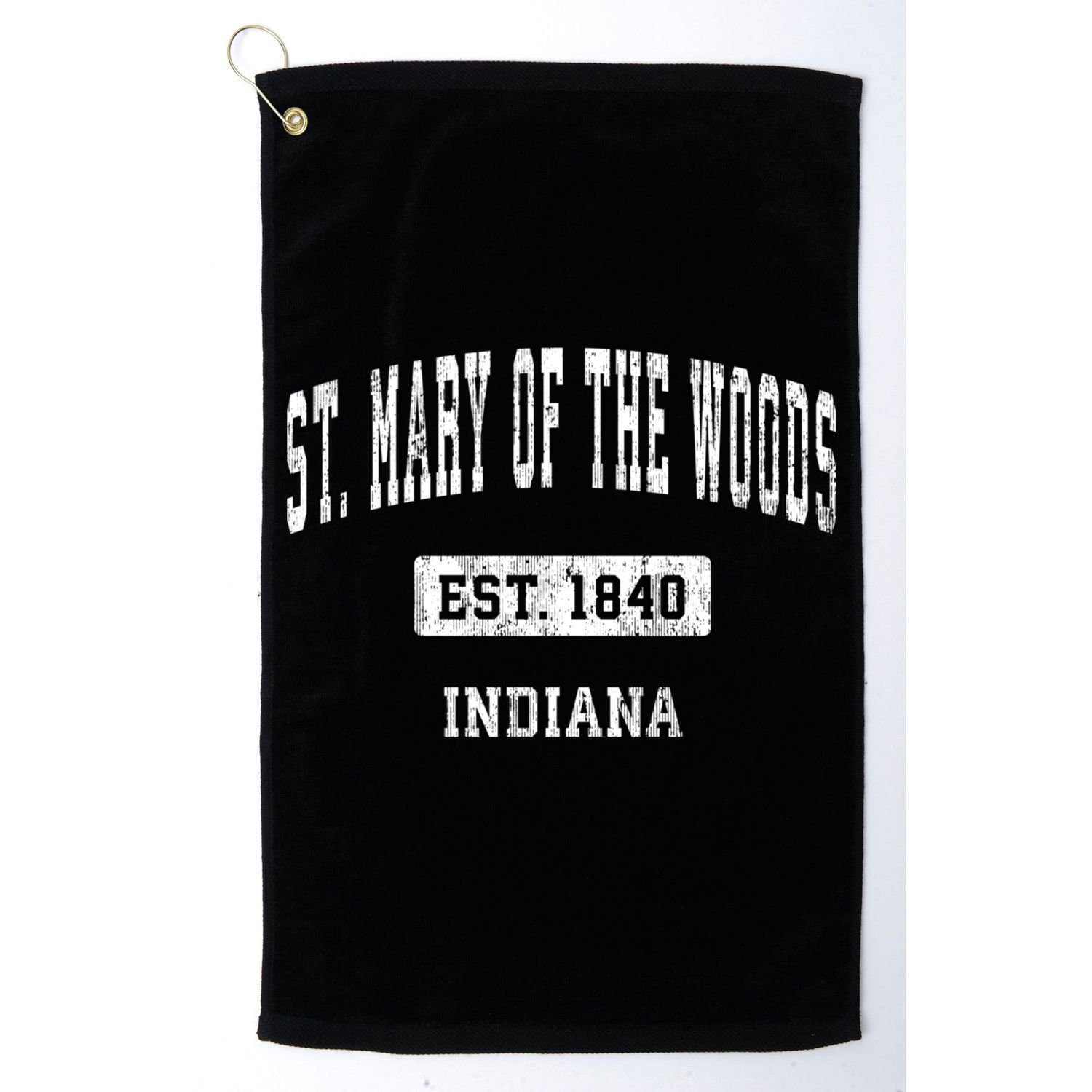St. Mary Of The Woods Indiana In Vintage Sports Established Golf Towel