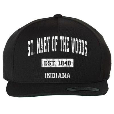 St. Mary Of The Woods Indiana In Vintage Sports Established Wool Snapback Cap