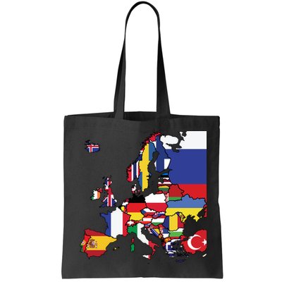 Simple Map Of Europe With Country Flags Bag