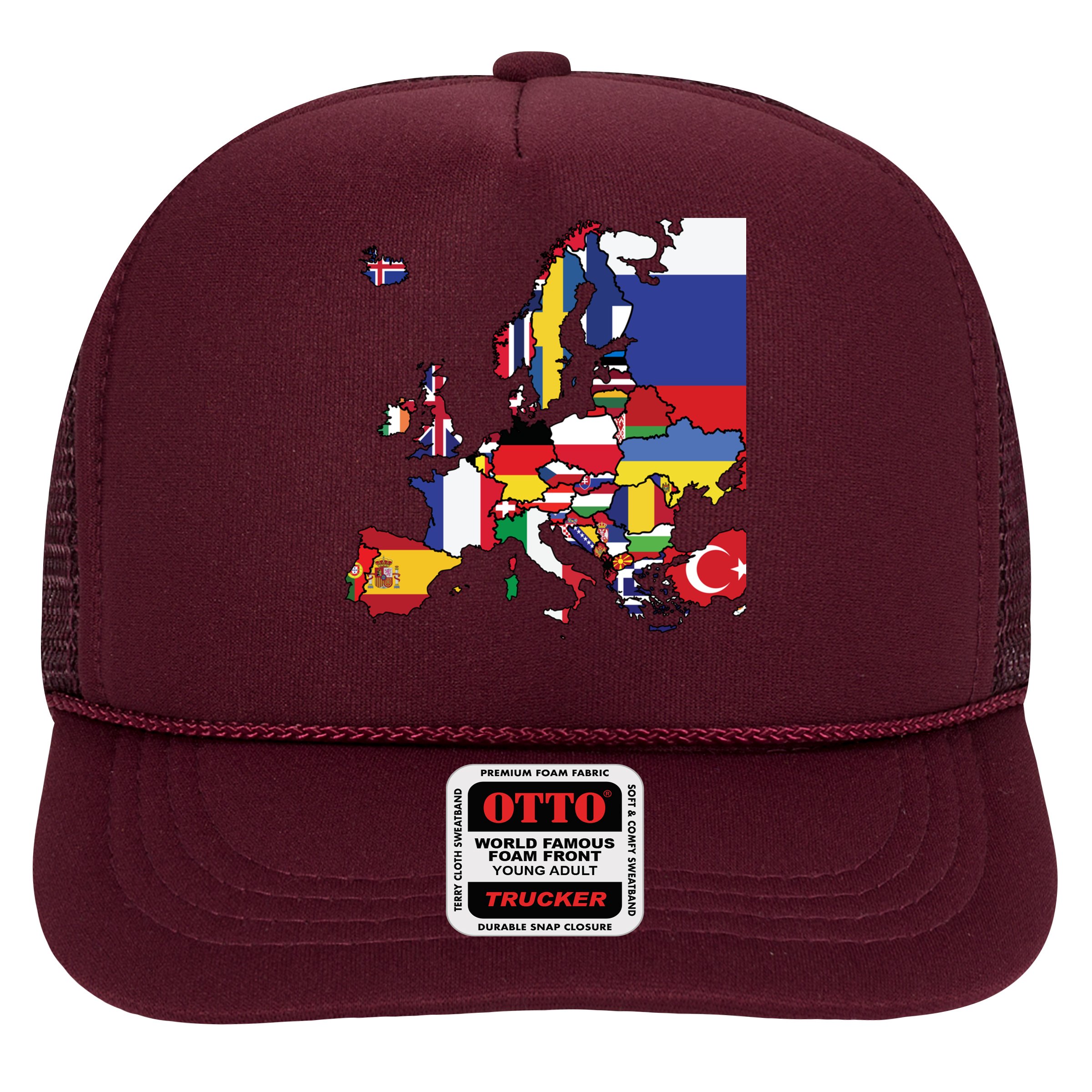 Simple Map Of Europe With Country Flags Hat