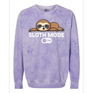 Sloth Mode On Funny Lazy Colorblast Crewneck Sweatshirt