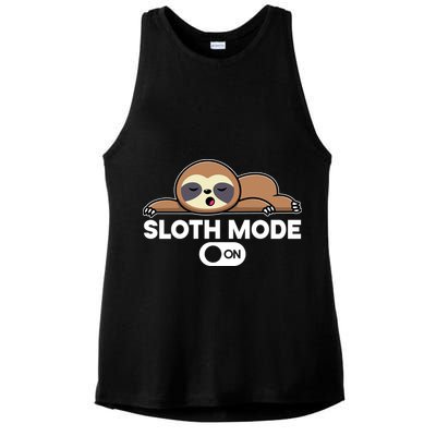 Sloth Mode On Funny Lazy Ladies PosiCharge Tri-Blend Wicking Tank