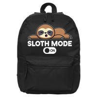 Sloth Mode On Funny Lazy 16 in Basic Backpack