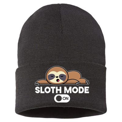 Sloth Mode On Funny Lazy Sustainable Knit Beanie