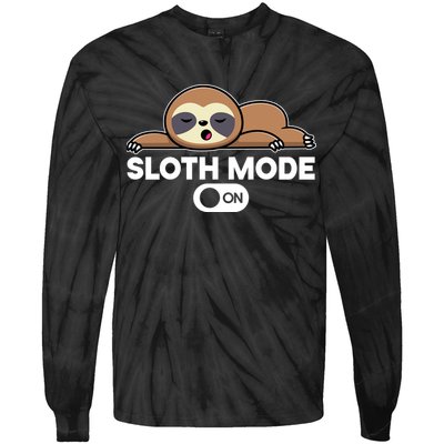 Sloth Mode On Funny Lazy Tie-Dye Long Sleeve Shirt