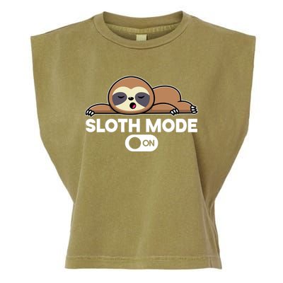 Sloth Mode On Funny Lazy Garment-Dyed Women's Muscle Tee