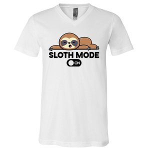 Sloth Mode On Funny Lazy V-Neck T-Shirt