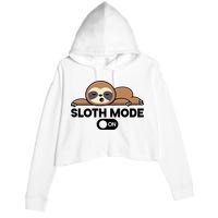 Sloth Mode On Funny Lazy Crop Fleece Hoodie