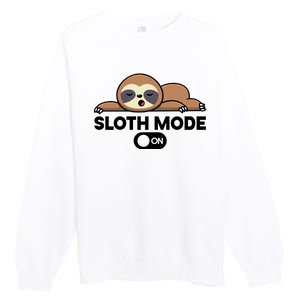 Sloth Mode On Funny Lazy Premium Crewneck Sweatshirt