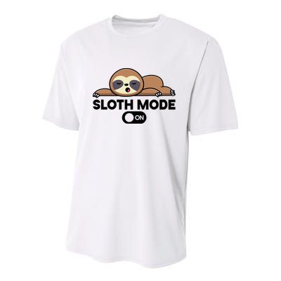 Sloth Mode On Funny Lazy Youth Performance Sprint T-Shirt