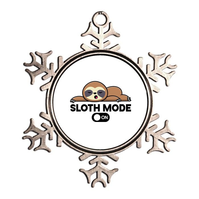 Sloth Mode On Funny Lazy Metallic Star Ornament