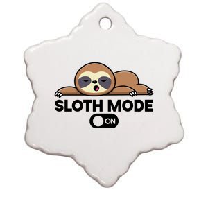 Sloth Mode On Funny Lazy Ceramic Star Ornament