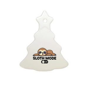 Sloth Mode On Funny Lazy Ceramic Tree Ornament